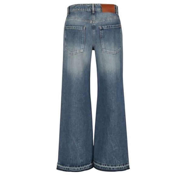 Luisa Cerano cropped wide leg high waist denim jeans size 10 excellent condition - Picture 2 of 14